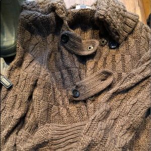 Brown Buttoned Sweater Wrap
